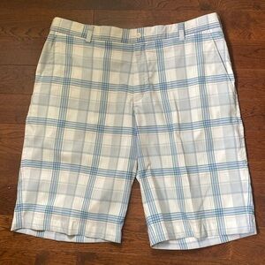Nike Golf Dri-FIT Men’s Shorts Size 36 Blue Check Plaid